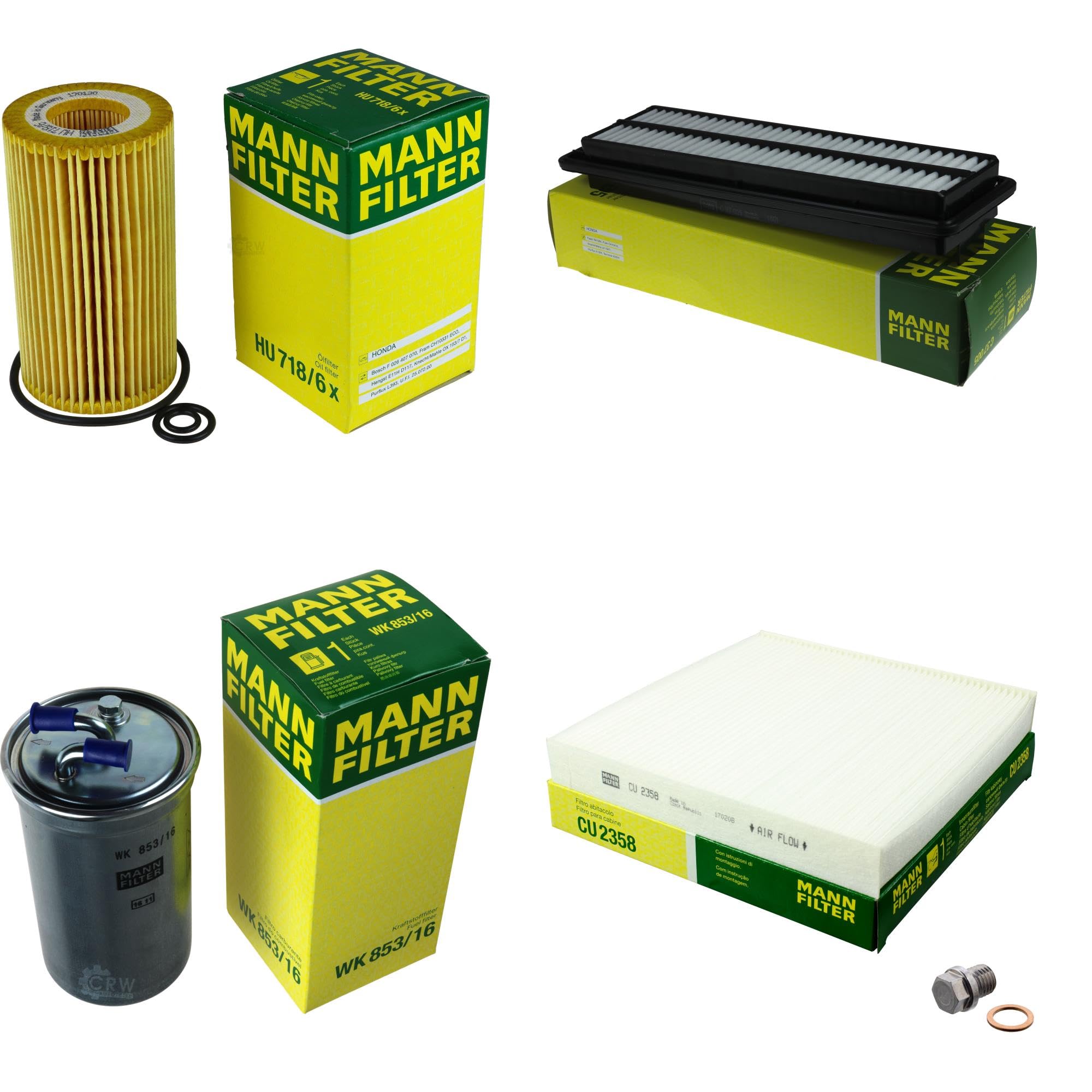 Il kit di ispezione contiene filtro olio, filtro aria, filtro abitacolo, filtro carburante, vite di chiusura per Accord VII Tourer CM CL