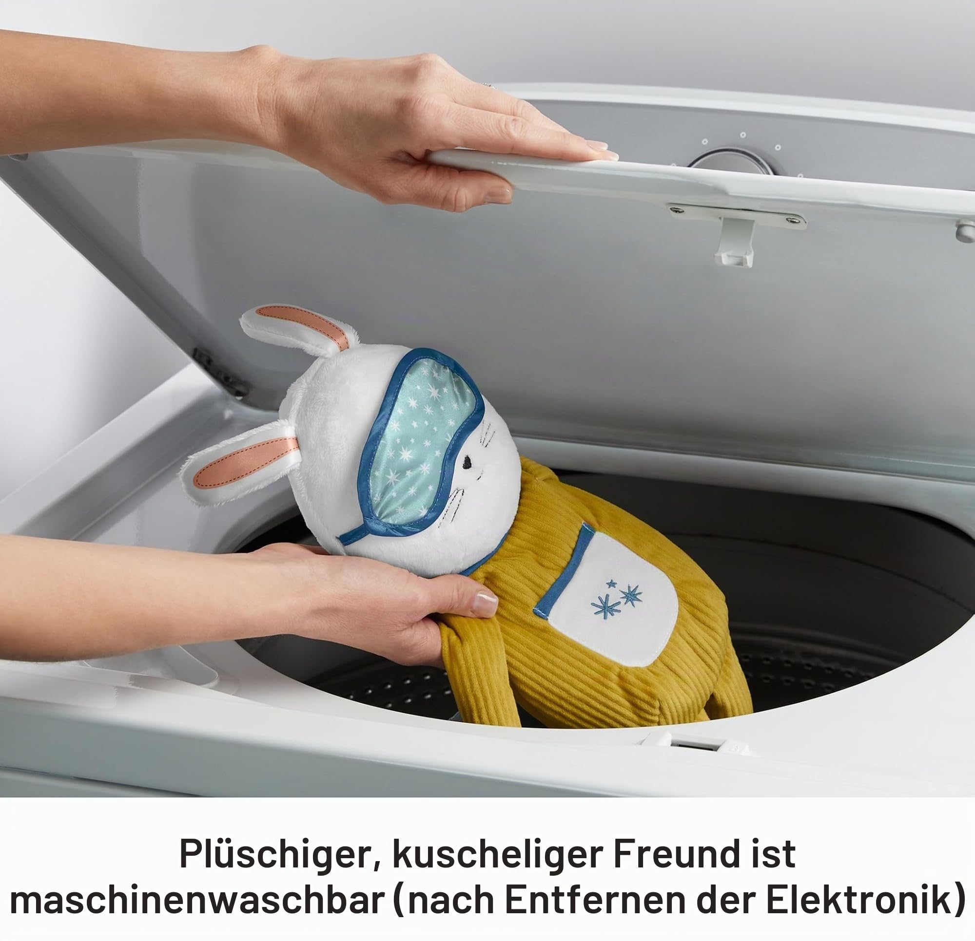 Fisher-Price GMN58 - Traumhäschen Schlafbegleiter, Plüschspielzeug mit Musik für Kleinkinder, mit Schlaftraining, Lichtern und Geräuschen, Babyspielzeug ab 18 Monaten