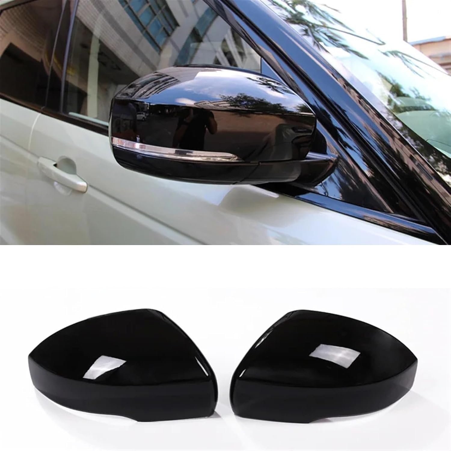Compatible for Range Rover Vogue L405 Sport L494(Carbon Fiber) 2Pcs Car Extetior Side Rearview Rear View Mirror Cover Trim Compatible for Land Rover Discovery 4 5 L462 (Bright Silver)