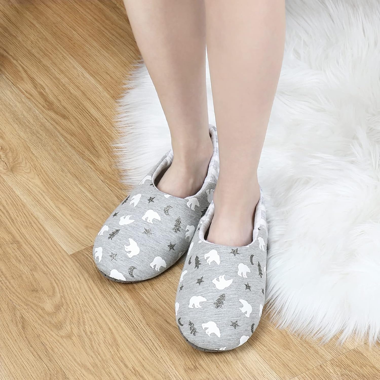 как выглядит DICUIRD Ballerina House Slippers for Women, Anti-Skid Comfy Warm Ballet... фото