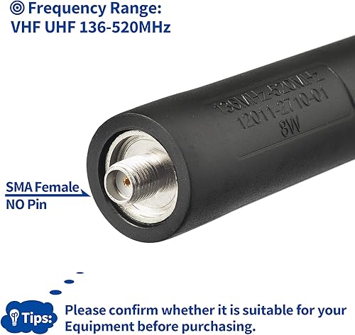 Miniatura 8 de Bingfu Antena plegable CS Tactical SMA hembra, paquete de 2 unidades de doble banda VHF UHF 136-520MHz antena de 18.5 pulgadas para Kenwood Baofeng