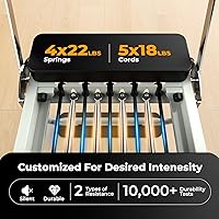 Vista 2 de Pro 75" Pilates Reformer Machine with Dual Resistance Springs and Cords, Foldable Pilates Machine Equipment with Jump Board, Upgrade Pilates