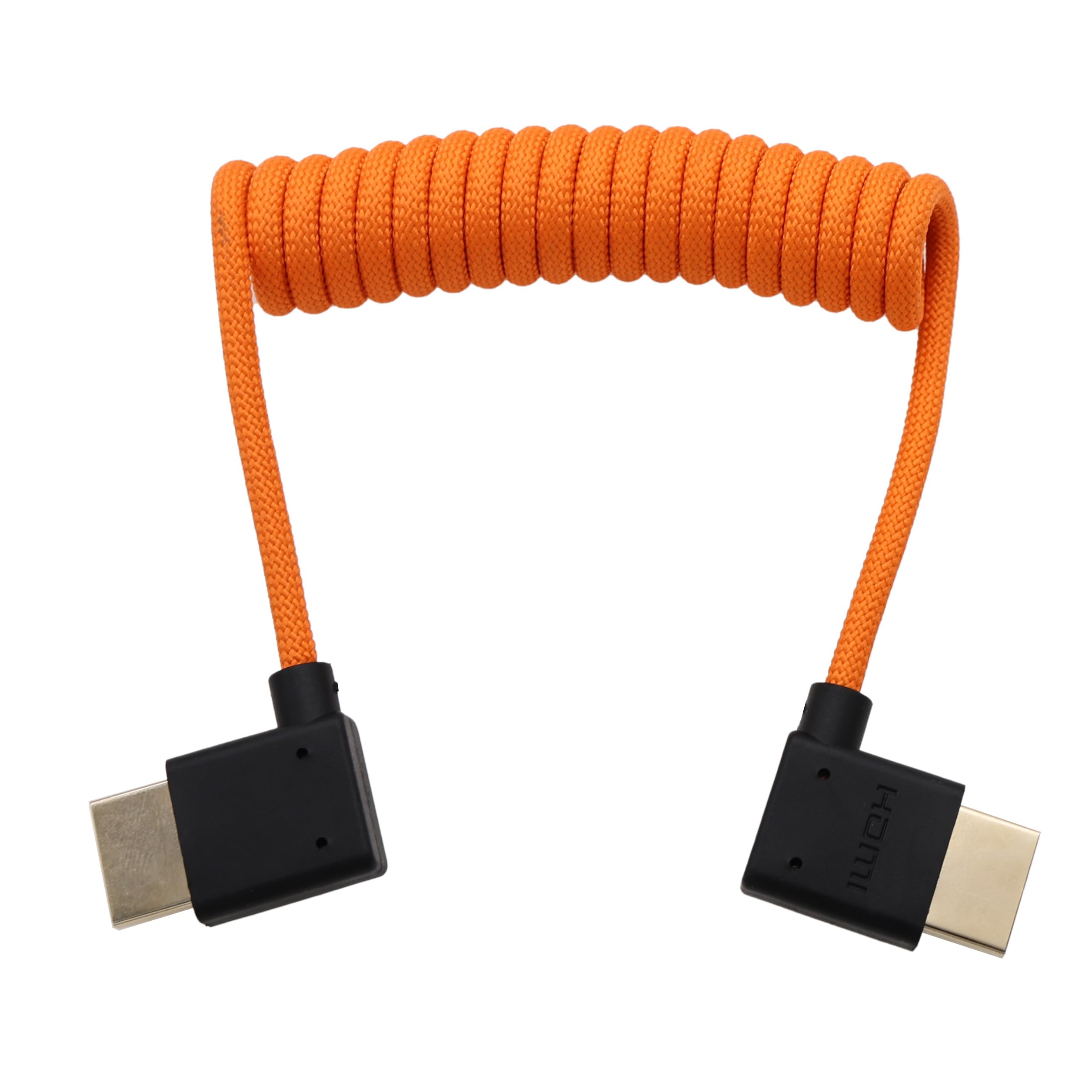HangTon Cavo HDMI ad angolo destro sinistro 8K 4K60 per ATOMOS Ninja V Shinobi, Sony A9III A7R5 A7IV FX30, Canon C80 R1 R5 Mark II, Lumix S1RII GH5II GH6 S1, FEELWORLD Portkeys LH5H, arancione