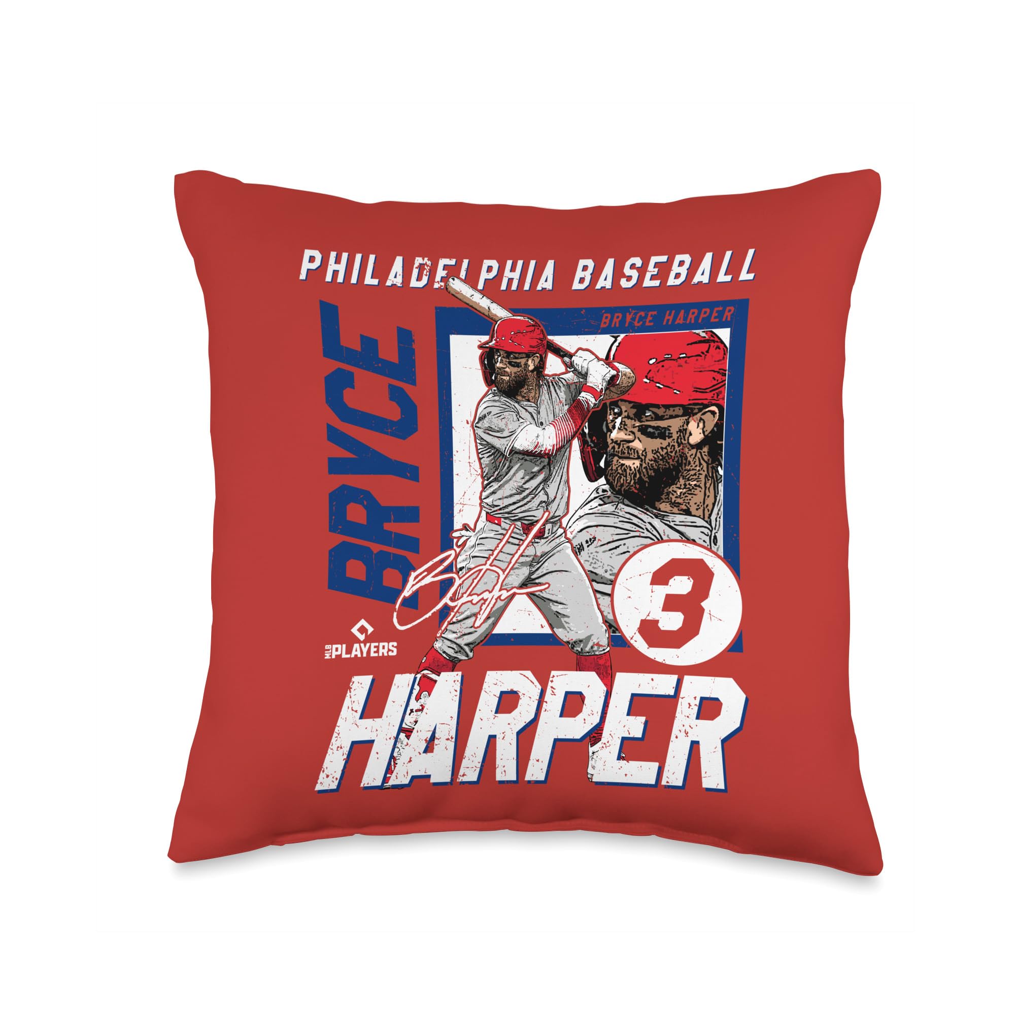 Bryce Harper Philadelphia MLB Baseball Players MLBBYH201M Throw Pillow