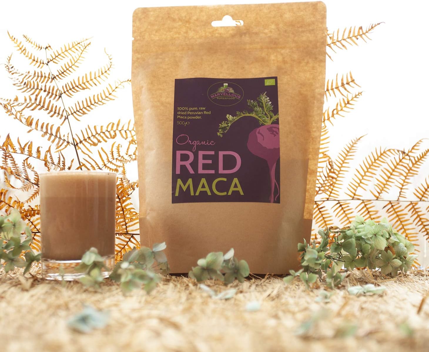 Organic Raw Red Maca Powder High Quality Pure Peruvian Maca Powder Hormone Balancing 500 Grams