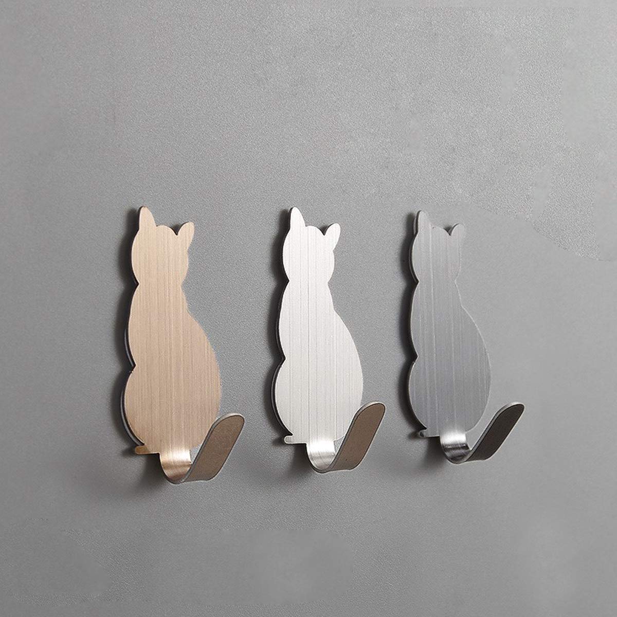Genérico Toallero Ganchos para Toallas autoadhesivos Ganchos para Albornoz Ganchos Decorativos Ganchos de Pared creativos para Gatos Acero Inoxidable Soporte para Toallas de baño Cocina Ganch