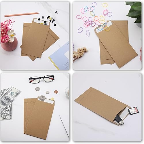 Miniatura 24 de Paquete de 200 sobres de efectivo de 3.5 x 6.7 pulgadas para desafío de ahorro de dinero, sobres de dinero gruesos de 120 GSM para efectivo, Negro