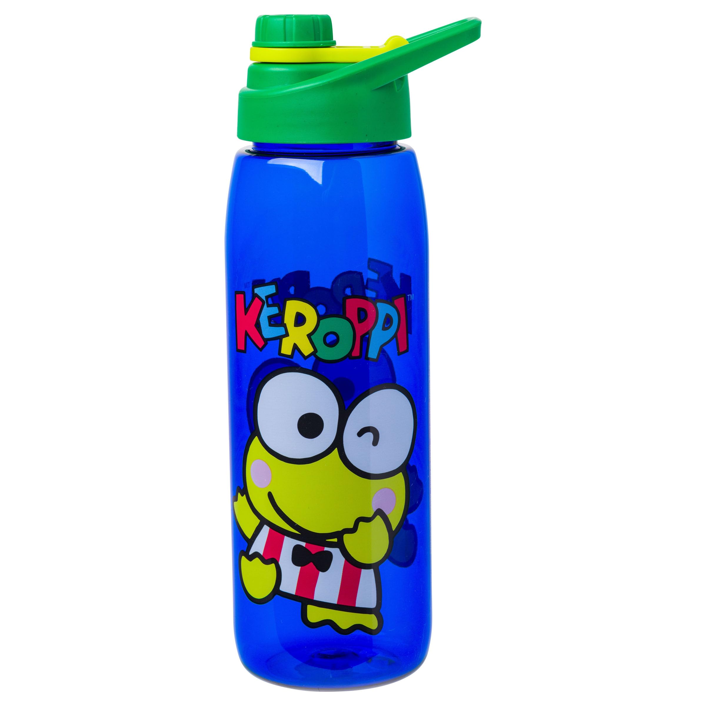 Silver Buffalo Sanrio Keroppi Water Bottle w Screw Lid, 28 Ounces