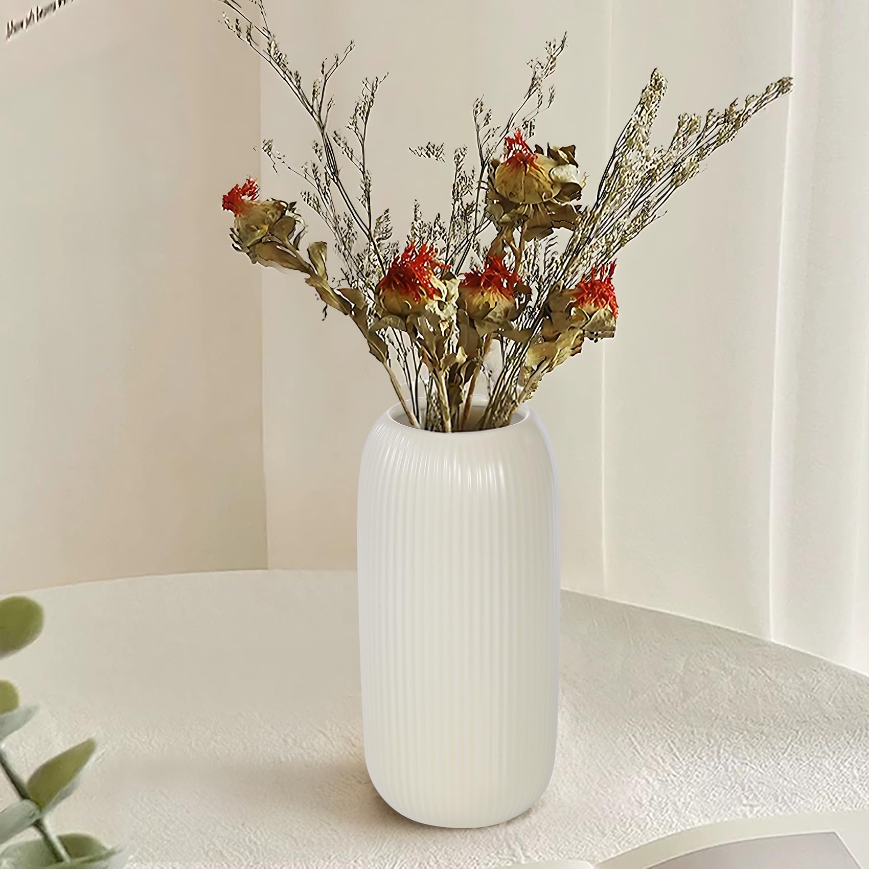 ベージュ セラミック 花瓶 Amazon.co.jp: 花用ベージュセラミック花瓶、8インチ花器モダン