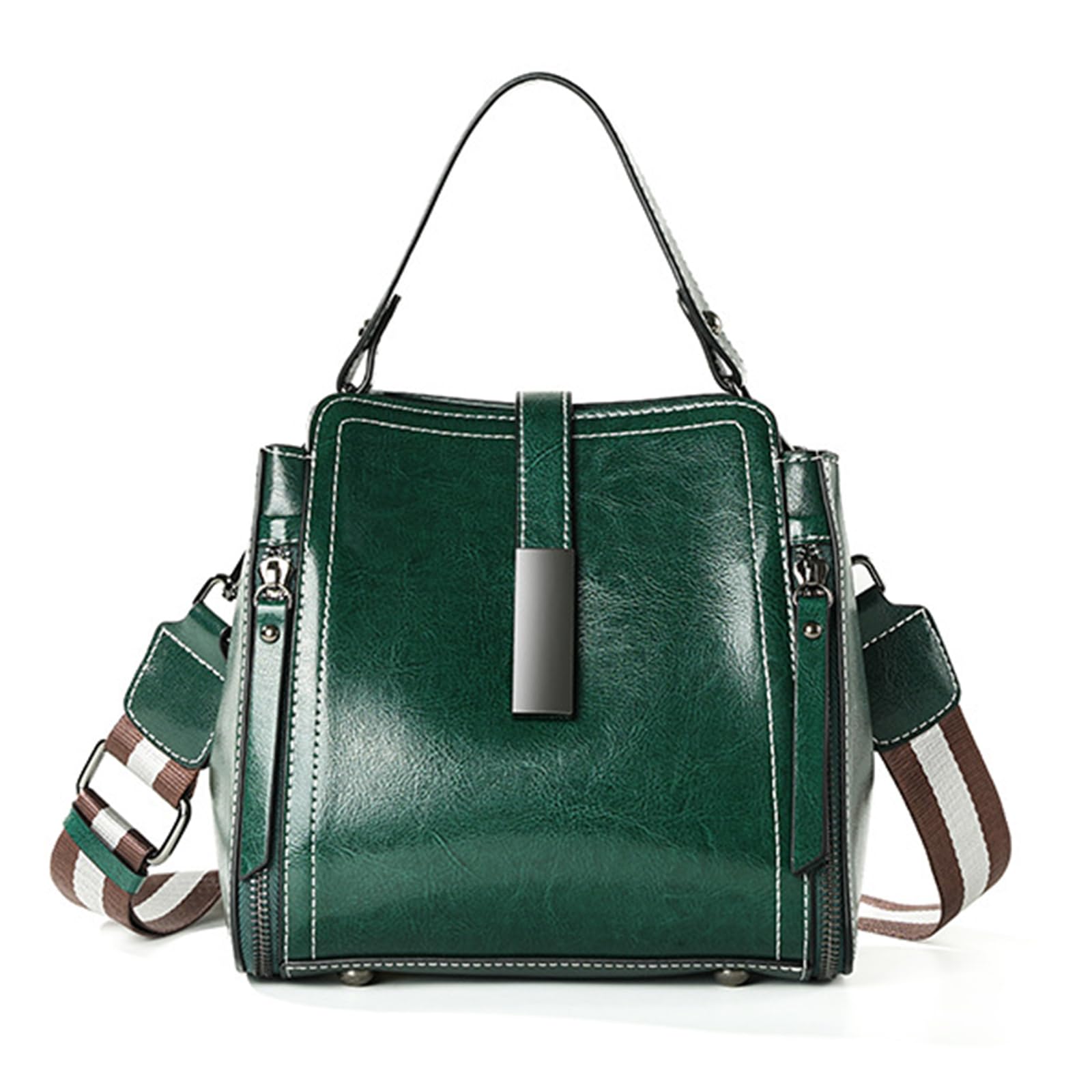 FAOONNMY Women's Handbags Versatile Crossbody Bags Retro-Style Commuter Shoulder Bags,Green