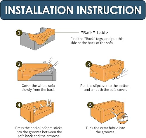 Miniatura 5 de Fundas elásticas para sofá de 2 plazas estampadas, funda de sofá universal de 2 plazas con 1 funda de almohada (M, línea gris claro)