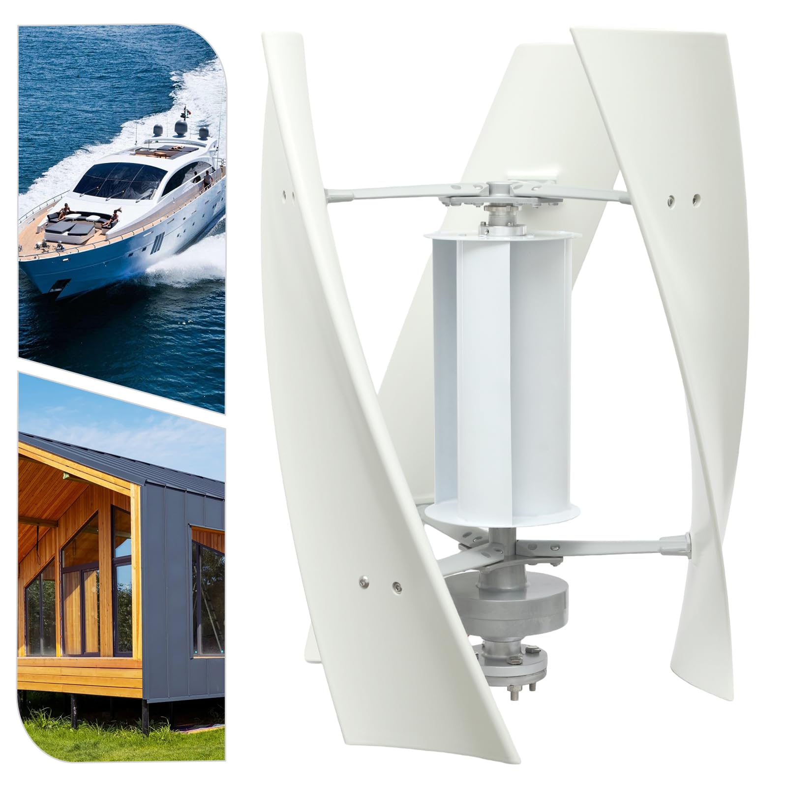 WooDerson 100W Vertikale Windturbine Generator Kit, Windkraftanlage, Windgenerator, Langlebig, Leise, Für Zuhause Und Kleingewerbe