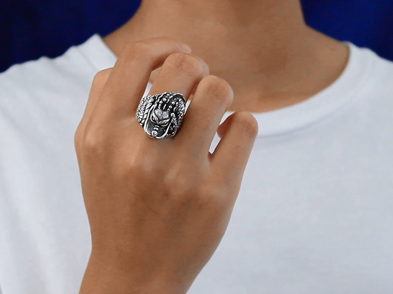 JadeAngel Dragon Ring, Vintage 925 Sterling Silver Dragon Rings