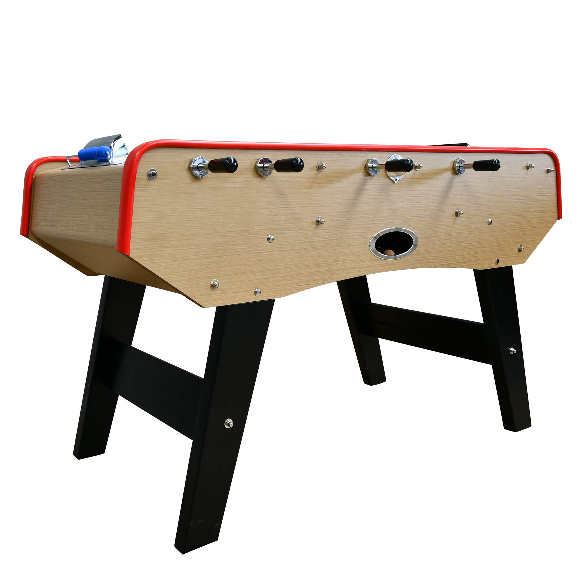 Babyfoot Deluxe - 151 x 77 x 91 cm - Table de Baby-Foot avec Barres téléscopiques, Couleur Bois Naturel et Balles Lièges Inclus