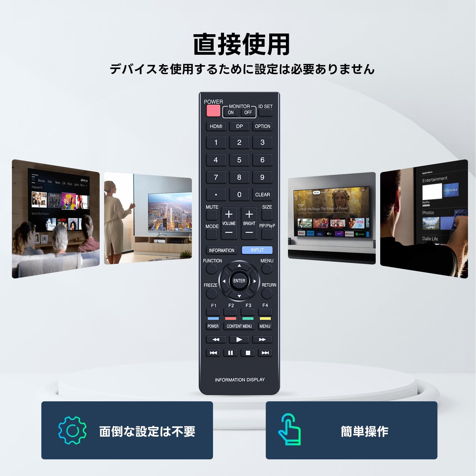 Amazon | モニターリモコン RRMCG1019MPPZ for シャープ