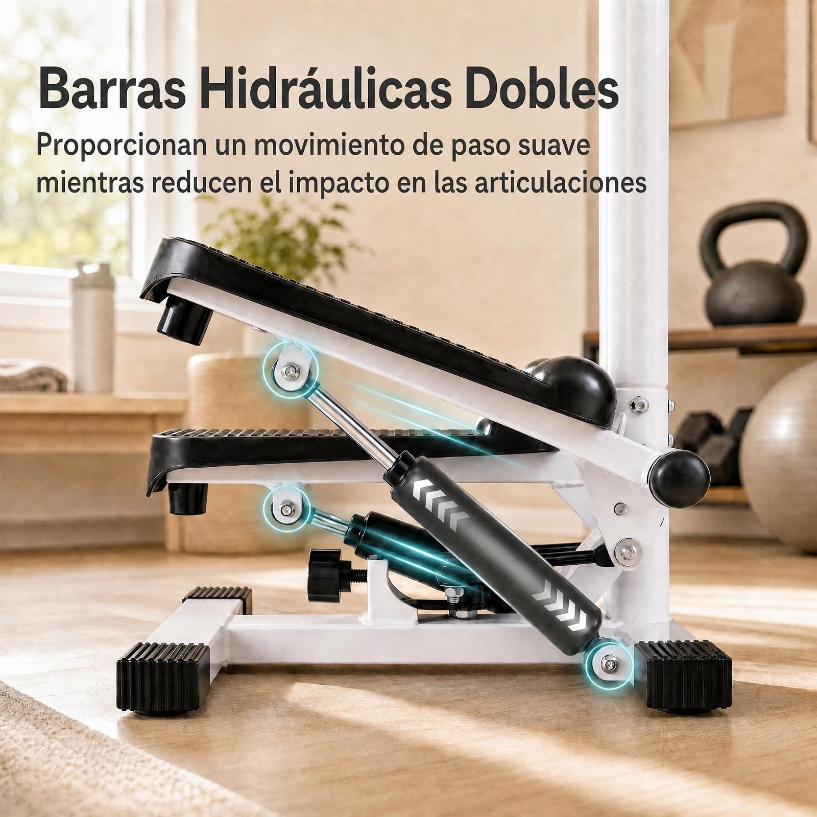 GYMAX Máquina de Steps Stepper con Manillar y Bandas de Resistencia