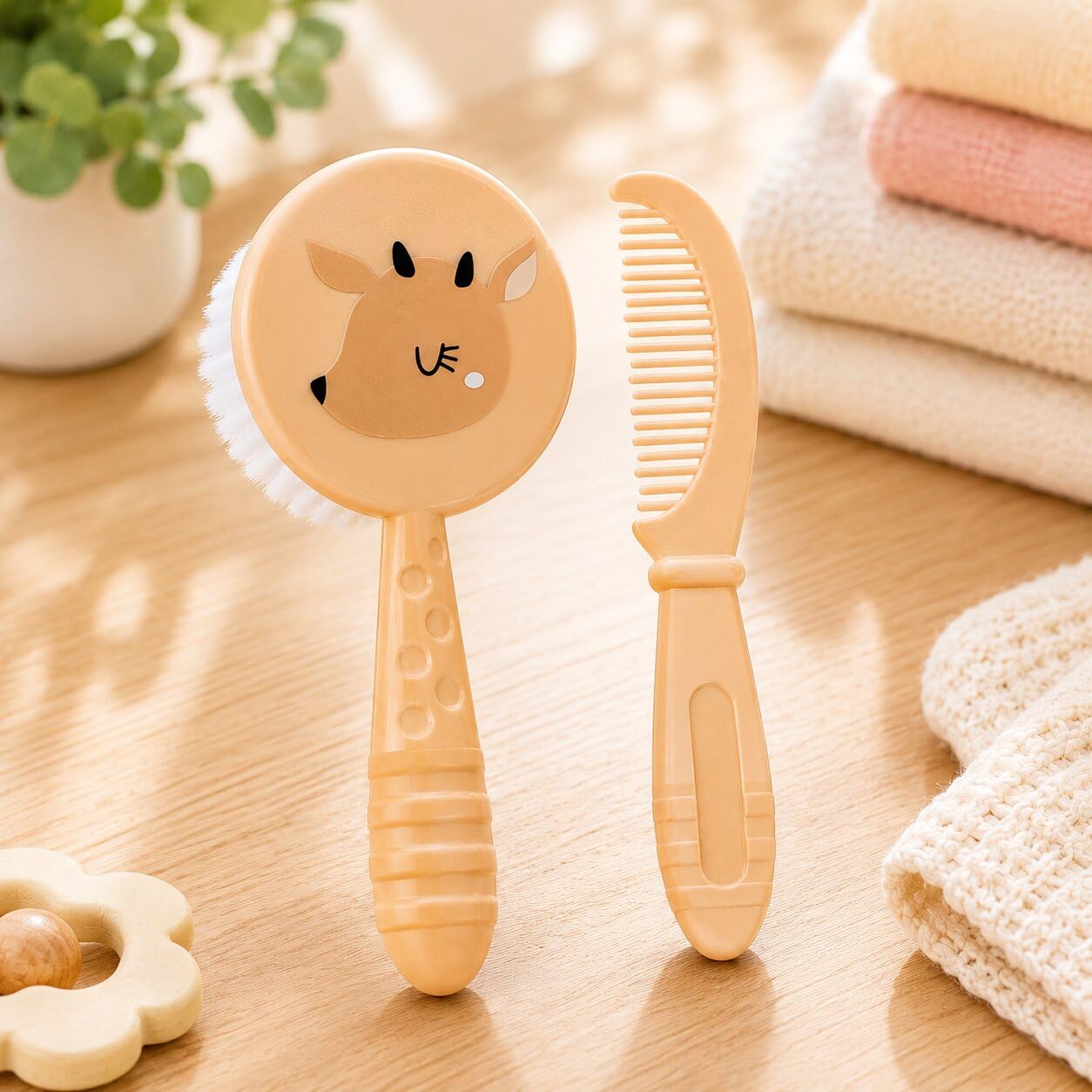 Adore Jungle Fun Brush and Comb Set | Newborn Scalp Grooming Product for Infant Toddler Kids & for New Born Children (Dear)-image-14