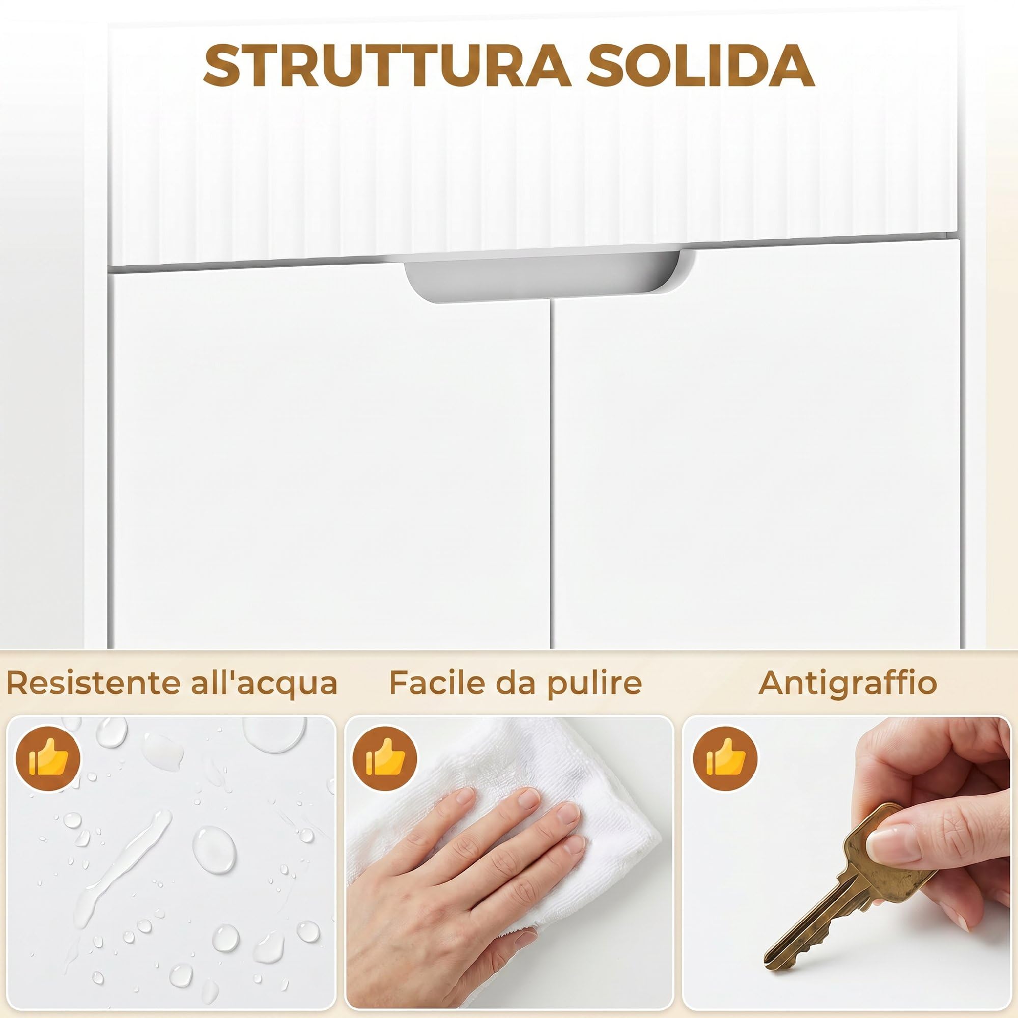 HOMCOM Mobile Bagno Alto Stretto, Mobiletto Bagno Salvaspazio con Armadietto Ante Soft Close, 3 Ripiani Aperti, Cassetto Scanalato, Ripiano Regolabile, per Lavanderia, 60x30x171 cm, Bianco