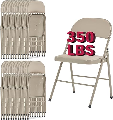 Miniatura 21 de Sillas plegables negras con cojín, paquete de 6, sillas plegables con respaldo acolchado y marco de acero, portátiles, apilables comerciales para