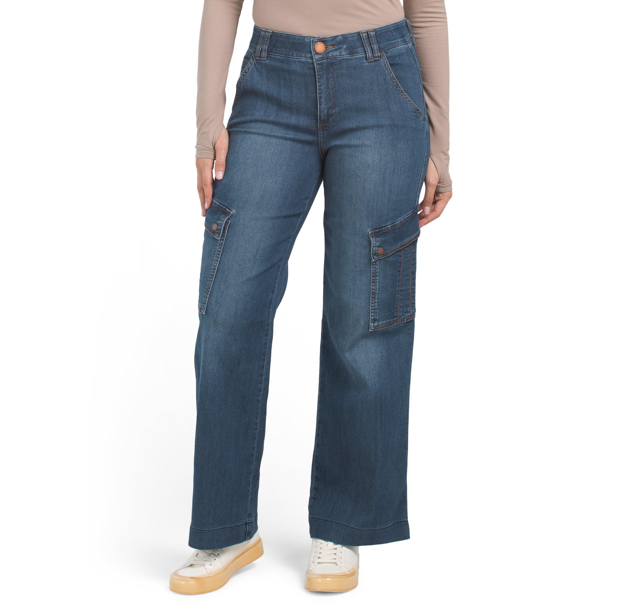 DemocracyDemocracy Ab Solution High Rise Cargo Wide Leg Jeans, Indigo Tech, 6