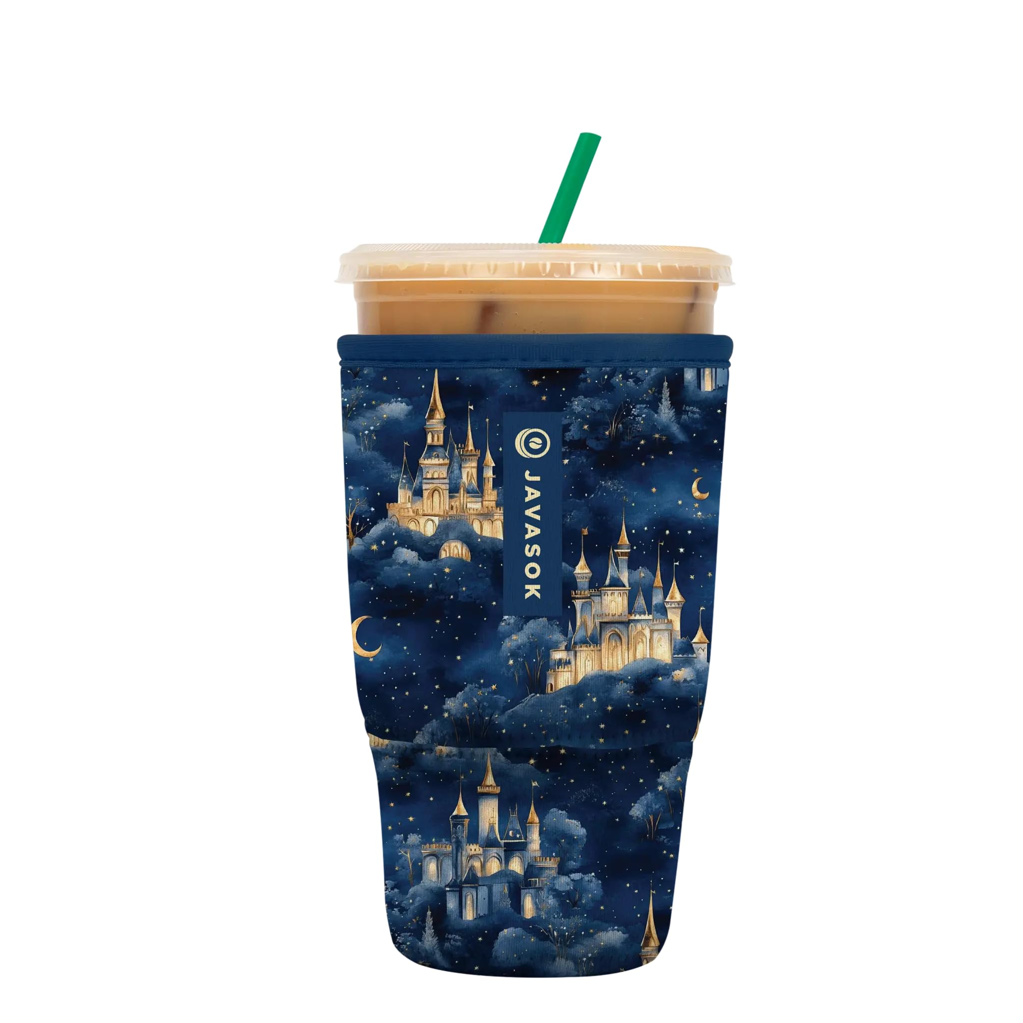 Sok It JavaSok Iced Coffee &amp; Cold Soda Insulated Neoprene Cup Sleeve (Castle in the Sky, Large: 30-32oz)