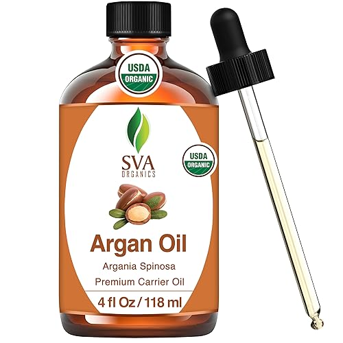 SVA Organics Aceite de argán orgánico prensado en frĂo de 4 onzas USDA 100 puro y natural autĂ©ntico aceite portador de grado terapĂ©utico de primera SVA Organics Aceite de argán orgánico prensado en frĂo de 4 onzas USDA 100 puro y natural autĂ©ntico aceite portador de grado terapĂ©utico de primera