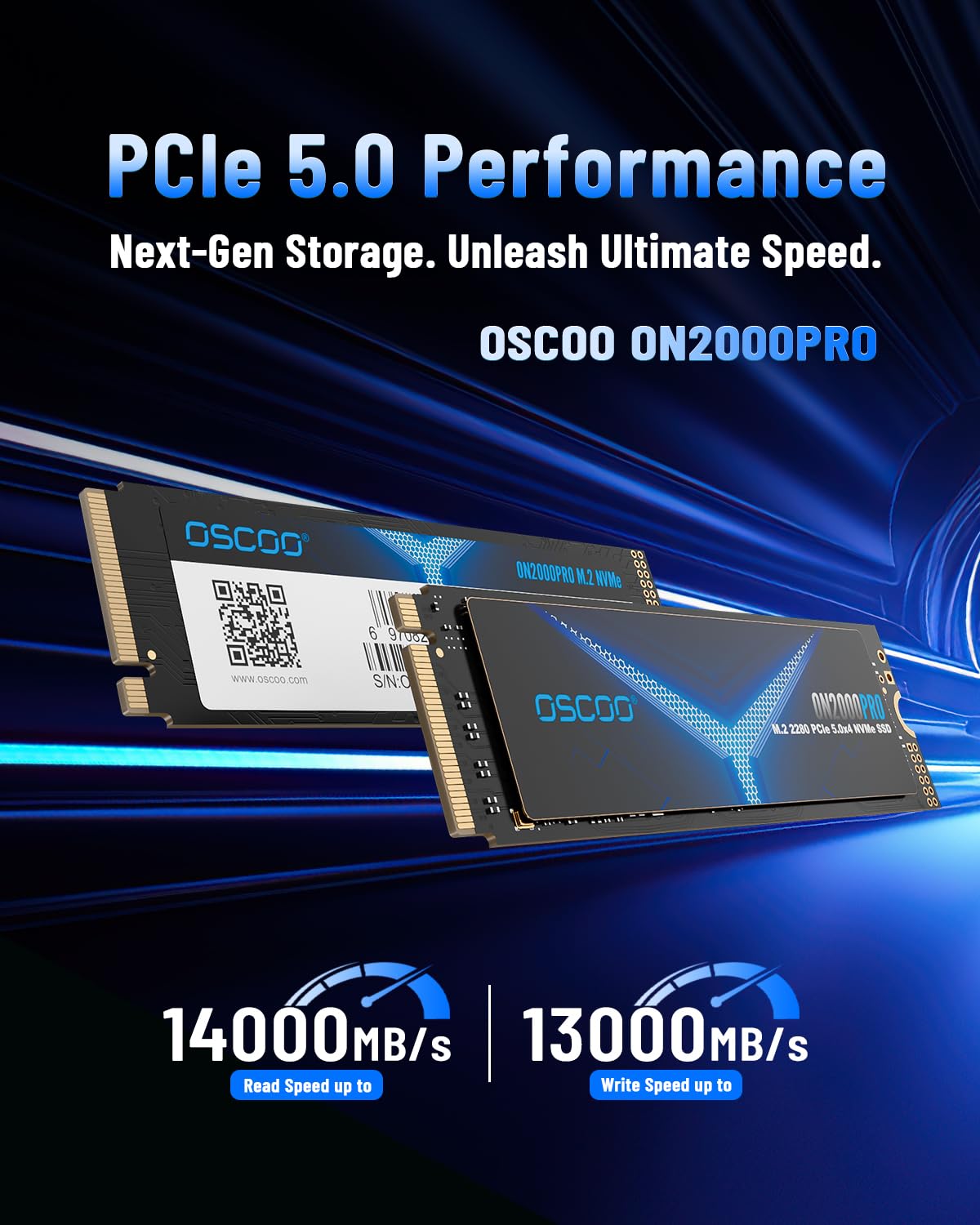 SSD NVMe Gen 5.0 da 4 TB, fino a 14.000 MB/s, cache DRAM, dissipatore di calore in grafene