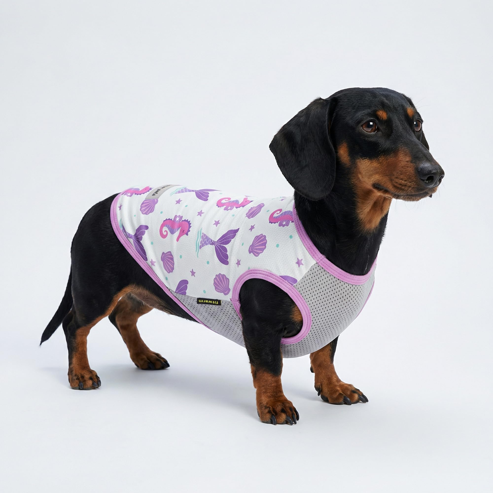 Fitwarm Lot de 2 chemises sirène à motif écailles de sirène pour chien, protection solaire UV 50+, gilet léger et rafraîchissant, séchage rapide, vêtements d'été pour petits chiens et filles – Tenues