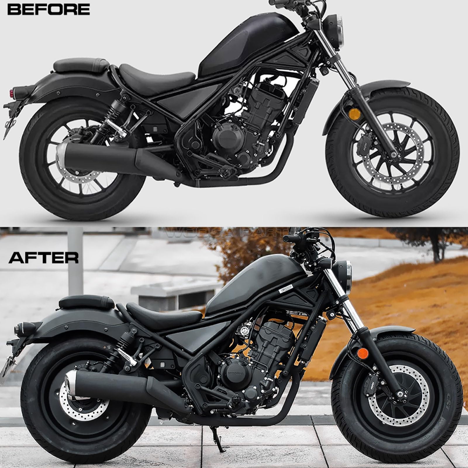 WOOGA Rebel CMX 300 CMX 500 Rebel500 2017-2024 koła motocyklowe, felgi, piasty, środkowe zaślepki, osłona ABS, zmodyfikowane akcesoria, całkowicie odporne na wysokie temperatury i uderzenia