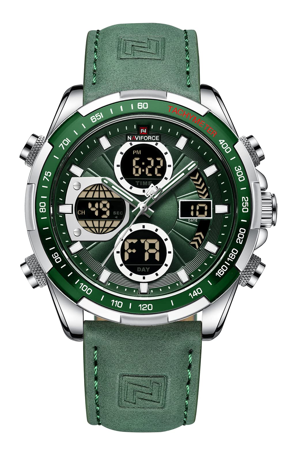 Naviforce Reloj digital para hombre, de lujo, analógico, de cuarzo, resistente al agua, cronógrafo, militar, multifuncional