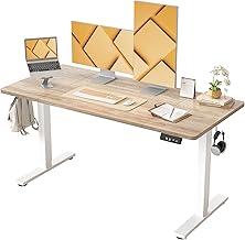 BEXEVUE Bureau réglable en Hauteur électrique 140×70 cm – Bureau Assis-Debout Ergonomique, Stable et Silencieux avec 2 Touches mémoire, Design Moderne pour Bureau et télétravail, Couleur Érable