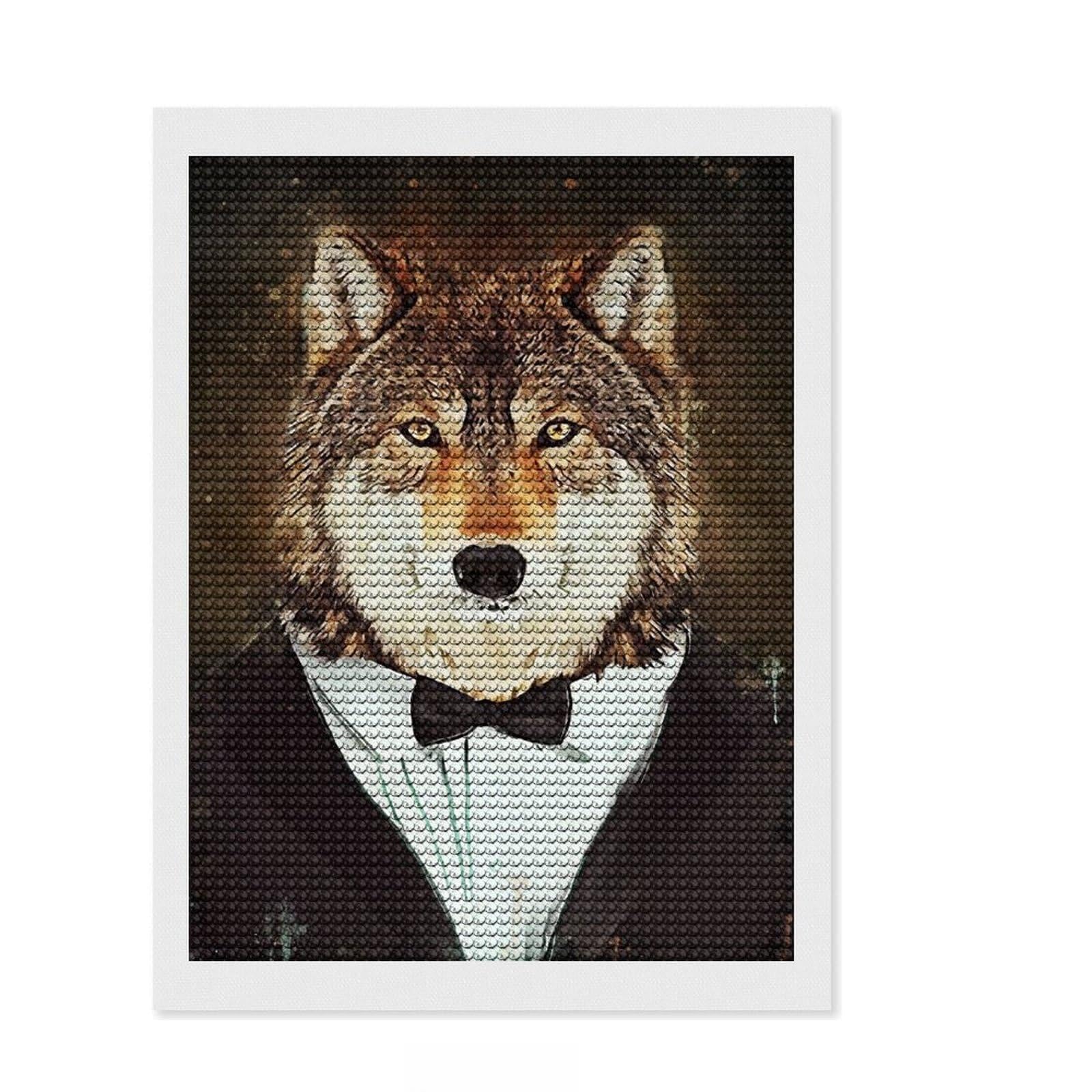 Junmoney Dog Fashion Diamond Style Art Kit 12"x16", Festive Home Decor, Stress Relief Craft, for Teens, Decor Project