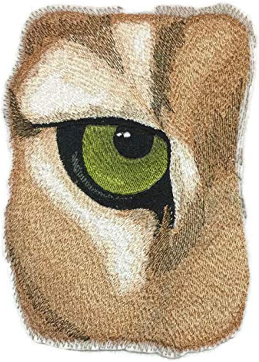 BeyondVision Custom and Unique Eye of Cougar Embroidered Iron on/Sew Patch [7" *5"] [Made in USA]