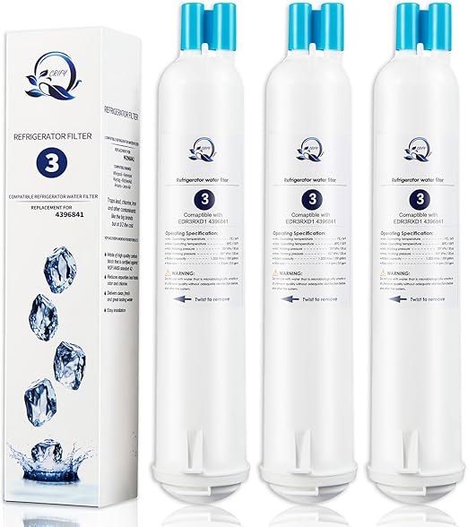 4396841 Refrigerator Water Filter Replacement Compatible with Whirlpool EDR3RXD1 EDR3RXD1B KAD3RXD1 WHR3RXD1 4396841 4396710, Everydrop Filter 3 P1WB2 P2RFWG2,Kenmore 46-9083 46-9030 (3-Pack)