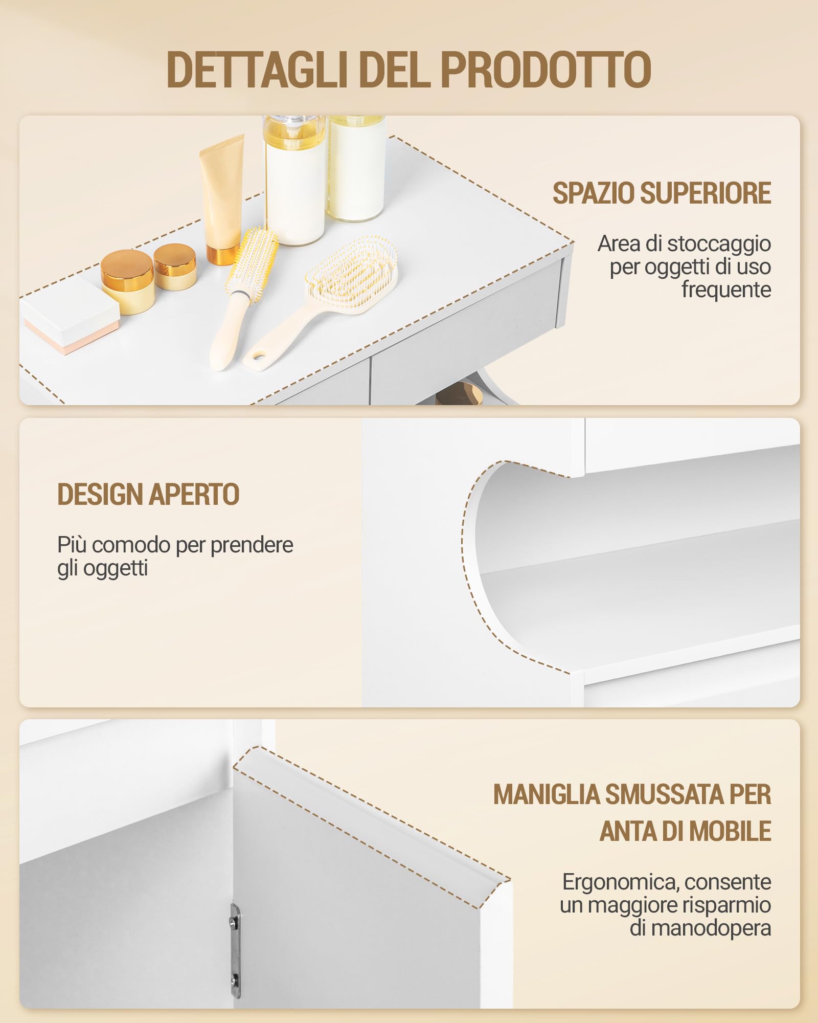 Hzuaneri Mobile da Bagno, mobiletto bagno con 2 cassetti e 2 ante, design semplice e moderno, con ripiani regolabili, per Bagnos, Soggiorno, Ingresso, Cucina, 30 × 60 × 90 cm, Bianco lino, SC63903X
