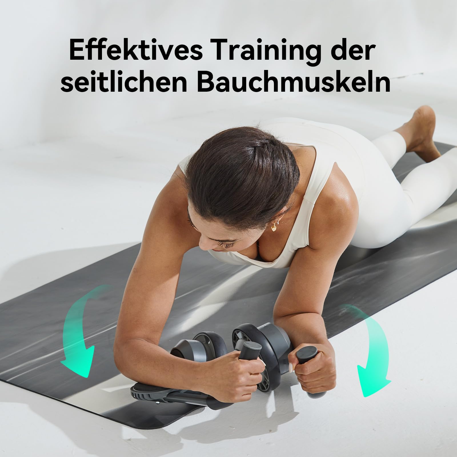 Roue Abdominale, Professionnelle avec Design Courbé Innovant - Entraînement Ciblé des Obliques et du Core, Renforcement Musculaire du Dos et des Abdominaux pour Hommes et Femmes