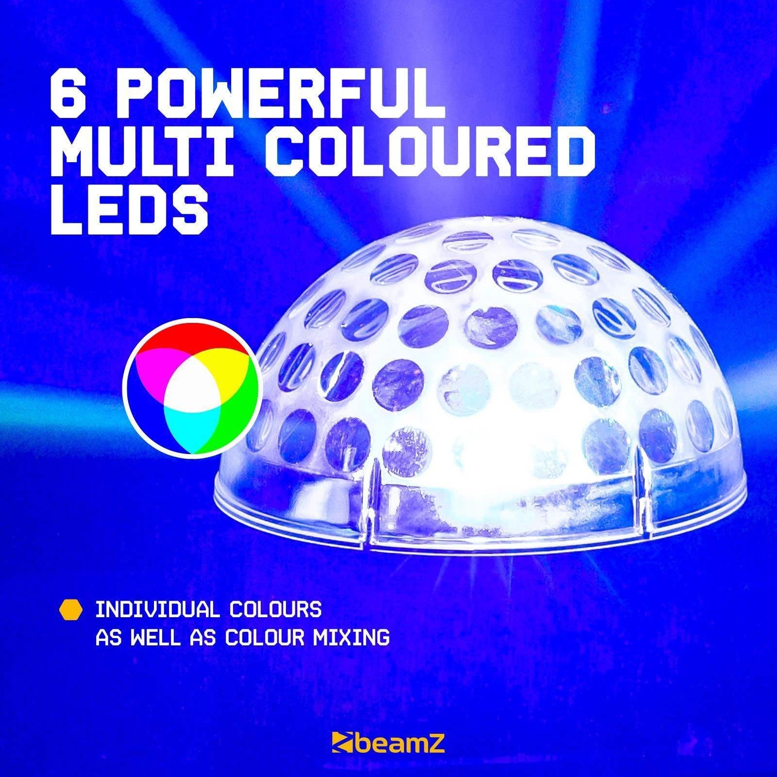 BeamZ Party Licht Set Komplett – 500W Nebelmaschine mit Fluid + LED Jelly Ball & Apollo Effektstrahler – Discolicht Set für Zuhause, DJ, Geburtstag & Partykeller – Plug & Play Lichtanlage