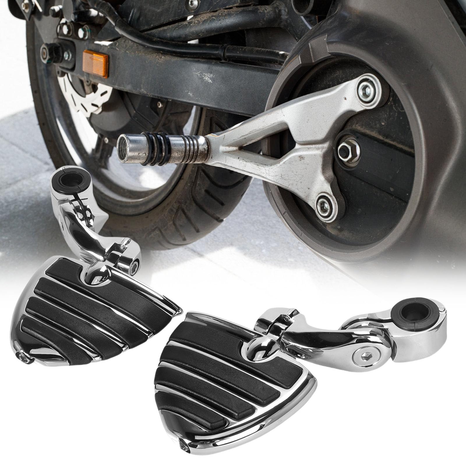 Pedane antivibrazioni per moto, impugnatura ergonomica in gomma, installazione rapida, costruzione in alluminio per la maggior parte dei pedane dei modelli Superfici in gomma antiscivolo