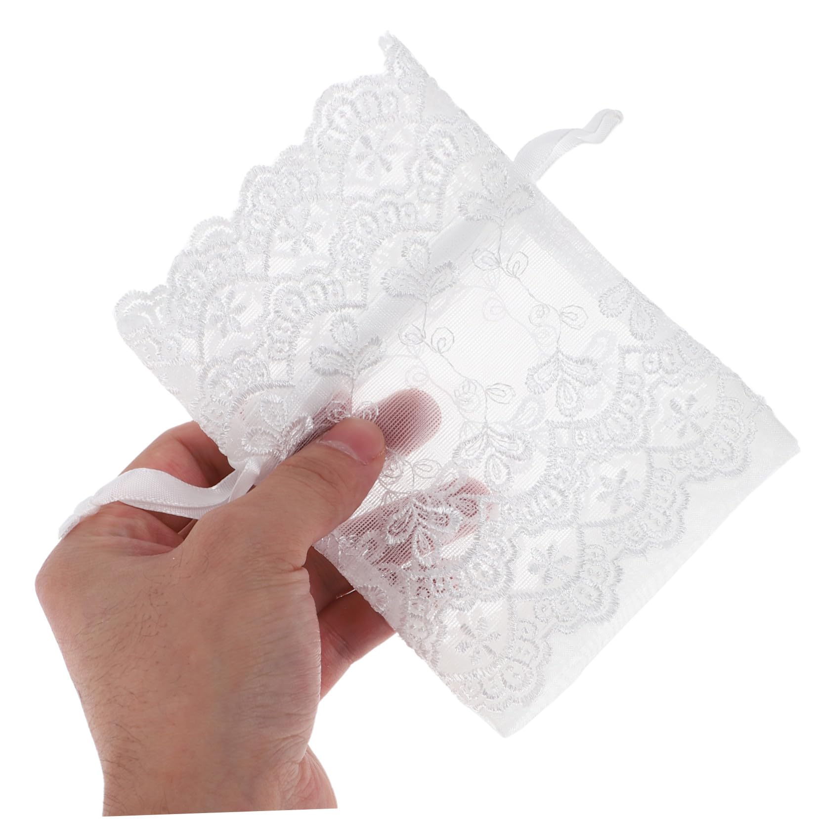 25 Stück Netzbeutel Als Partygeschenk Geschenktüten Kleine Feine Netztasche Weihnachts-mesh-kordelzugbeutel Organzabeutel Mit Kordelzug Weiße Organzabeutel Mesh-goodie-bag White