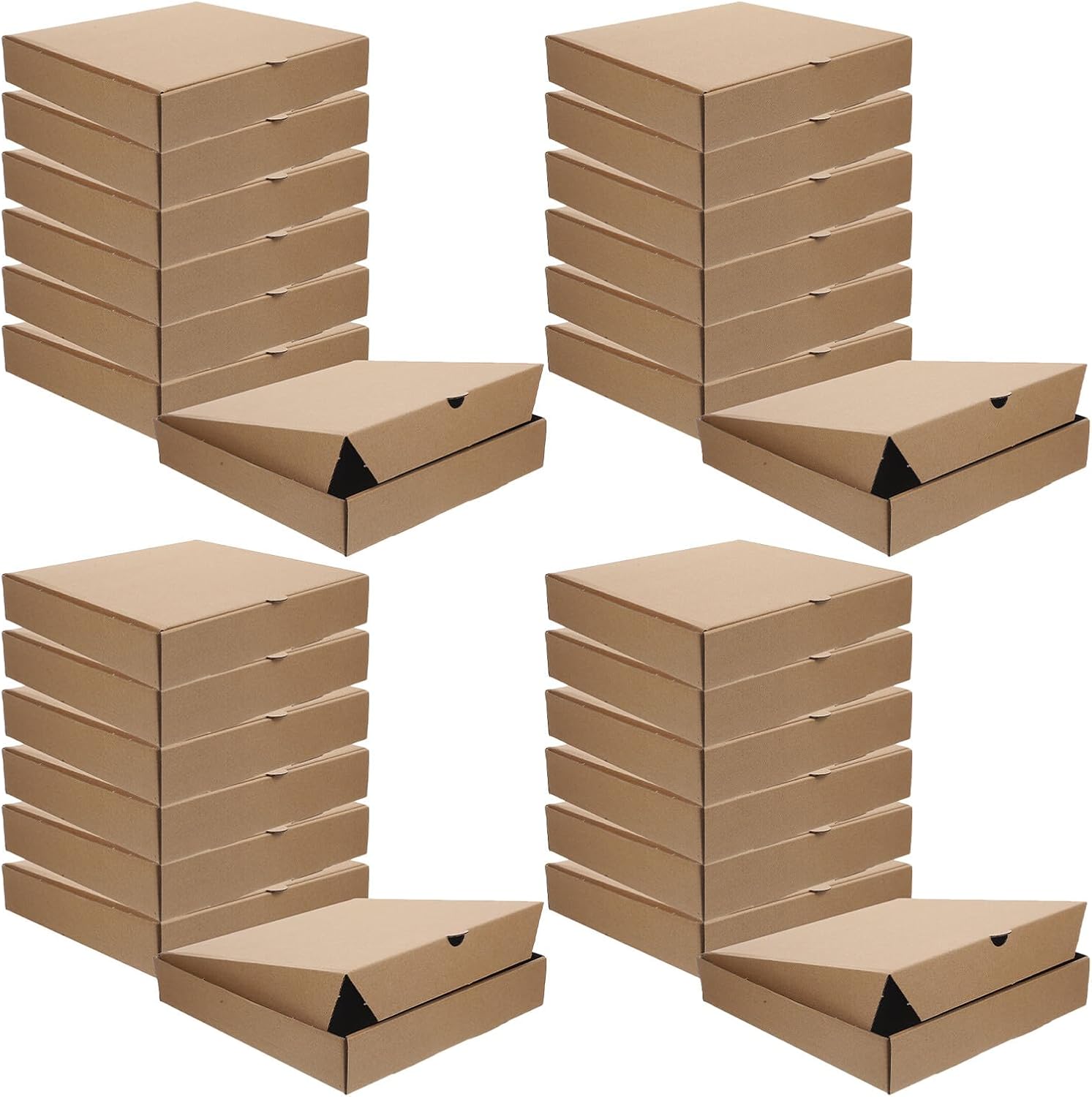 FRCOLOR 30pcs Kraft Paper Pizza Boxes 6 Inch Small Cardboard Pizza Containers Takeout Food Carrier for Party Bakery Packaging