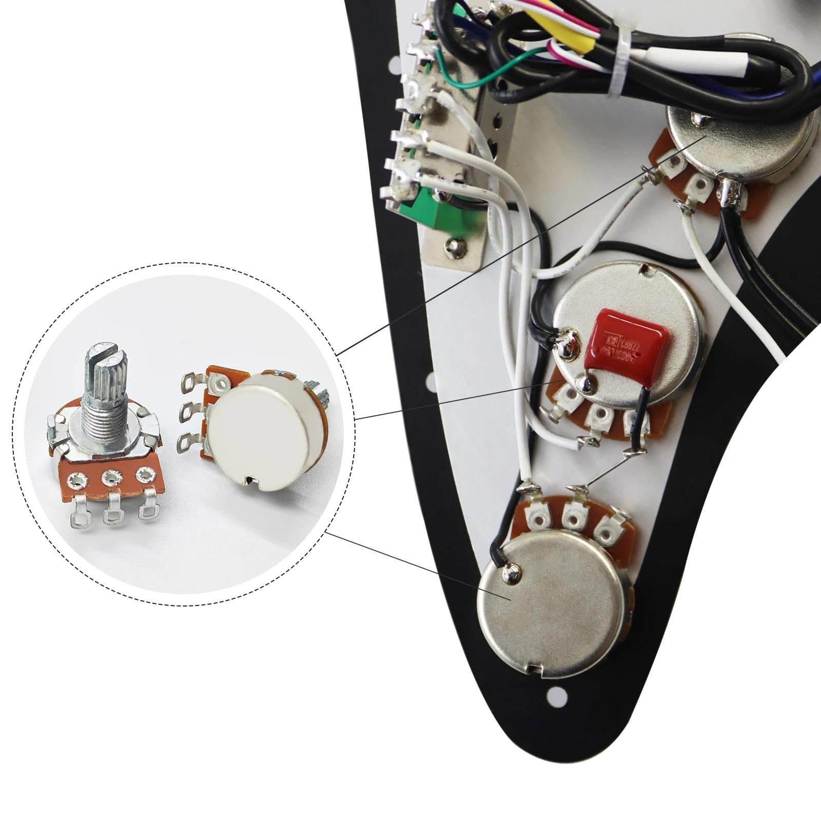 Zestaw Przetworników Do Gitary Elektrycznej Z Okablowaniem Kompletny Pickguard Z Okablowaniem I Przetwornikam