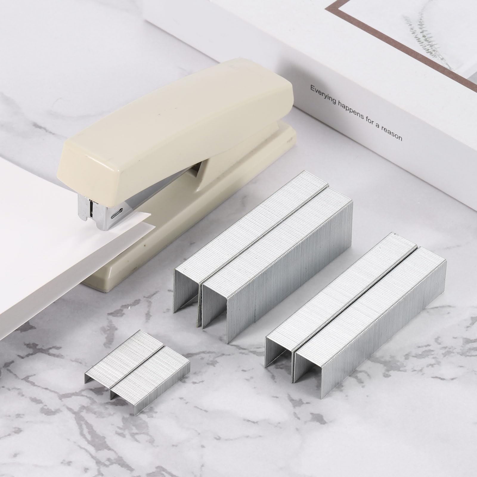 PATIKIL Agrafes 23/8 pour agrafeuse, 10 000 pièces, longueur de jambe de 5/16 po, agrafes plates standard, sans bourrage, pour bureau, fournitures de maison, argent