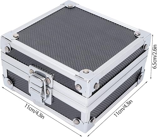 Miniatura 5 de Caja pequeña para kit de tatuaje, mini caja de herramientas portátil para máquina de tatuaje, 4.3 x 4.3 x 2.6 WLock Key Aluminio Maquillaje Travel