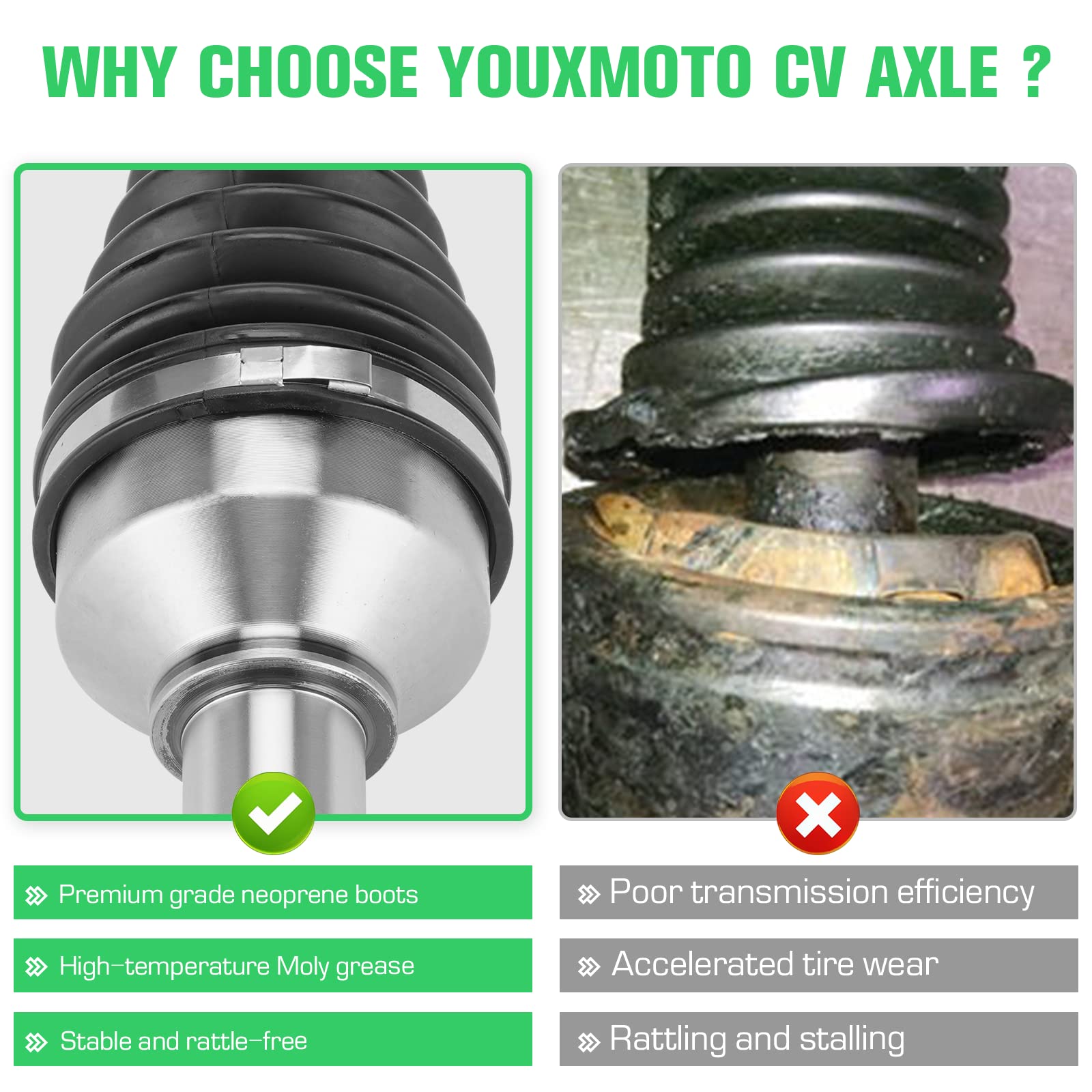 Amazon.com: Youxmoto CV Axle Front Left/Right Fit for