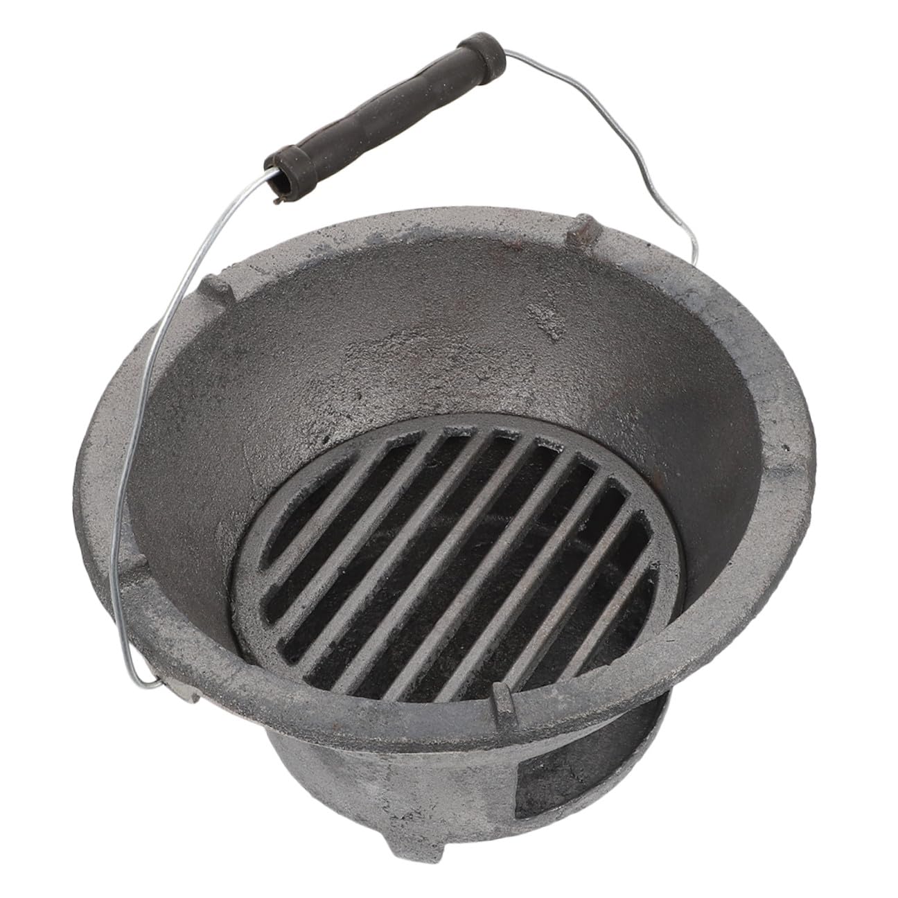 Przenośny grill na węgiel drzewny 20 cm – żeliwny piec do grillowania z uchwytem na kemping, gotowanie na zewnątrz i ogrzewanie, losowy kolorowy sprzęt do grillowania