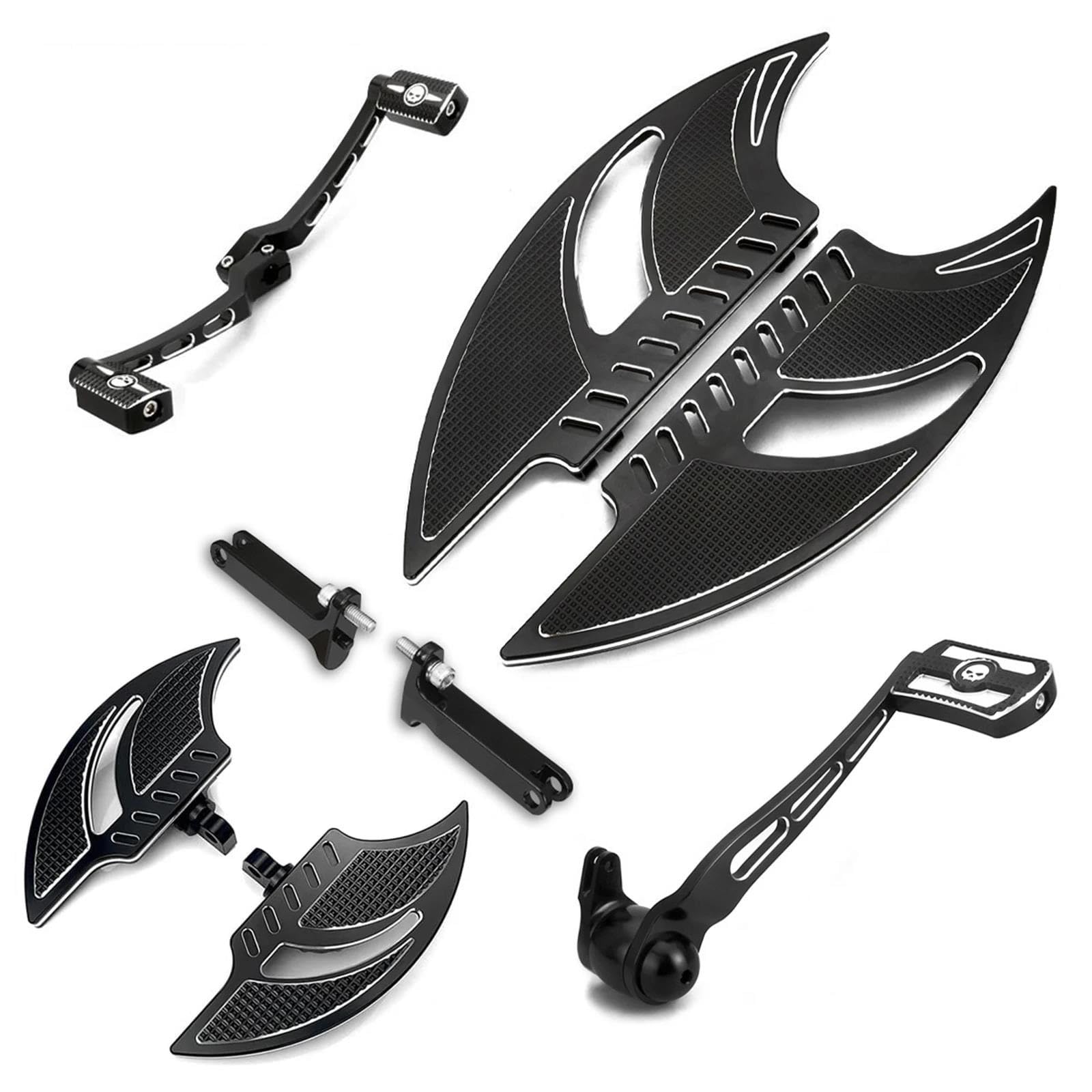 YDYBDA Street Glide Floorboards Black Footboards Shifter Levers for Harley Electra Road Ultra Passenger Foot Boards 2008-2024