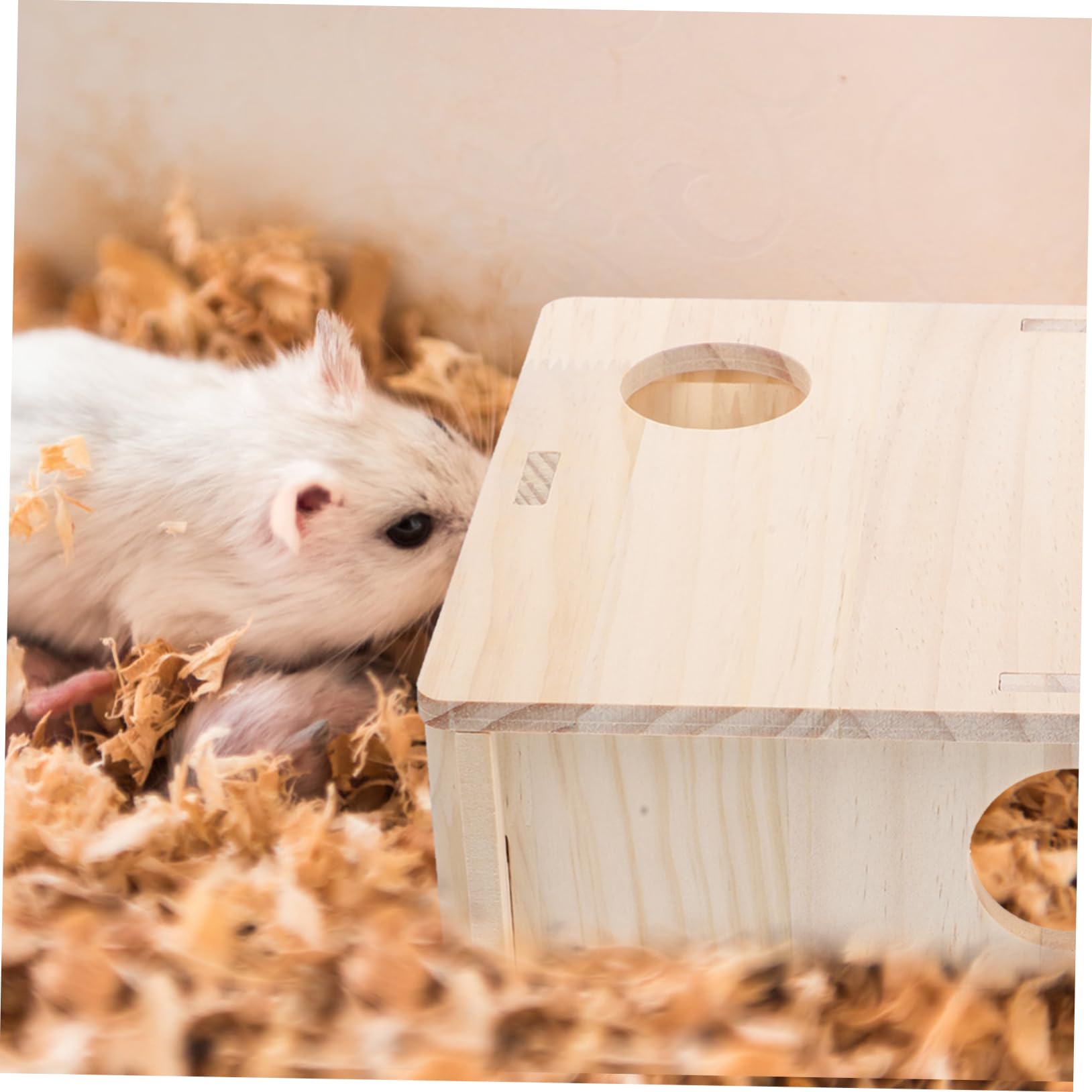 ifundom Hölzernes Hamsterhütte Labyrinth Spielzeug für Kleine Haustiere mit Verschleißfester Oberfläche Plattform zur Unterhaltung für Ruhe und Schlaf
