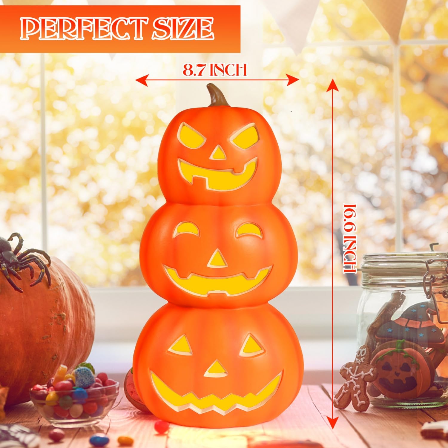 Amazon.com: Rocinha Plastic Jack O Lantern Pumpkins with Spooky