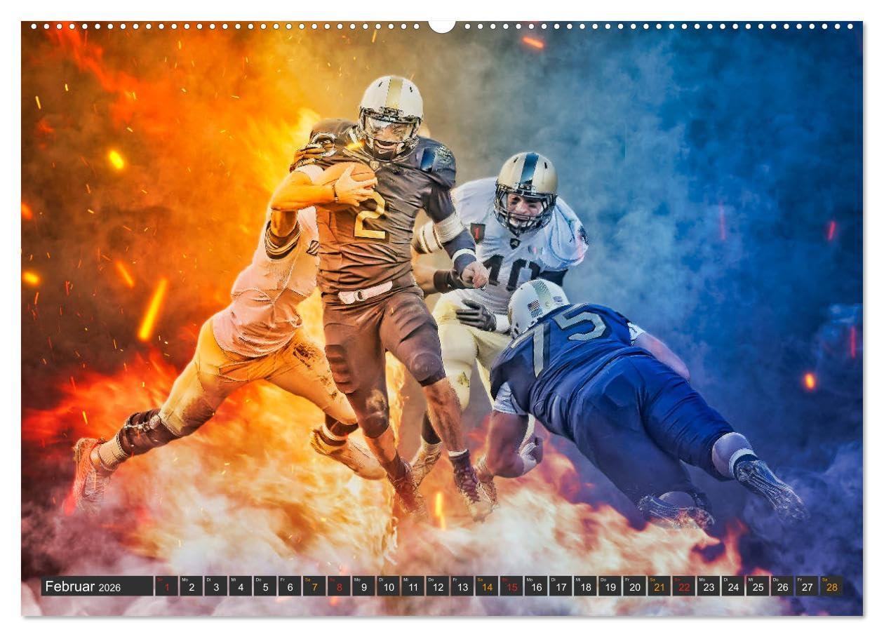 Faszination American Football (hochwertiger Premium Wandkalender 2026 DIN A2 quer), Kunstdruck in Hochglanz: American Football, faszinierender Teamsport. (CALVENDO Sport)