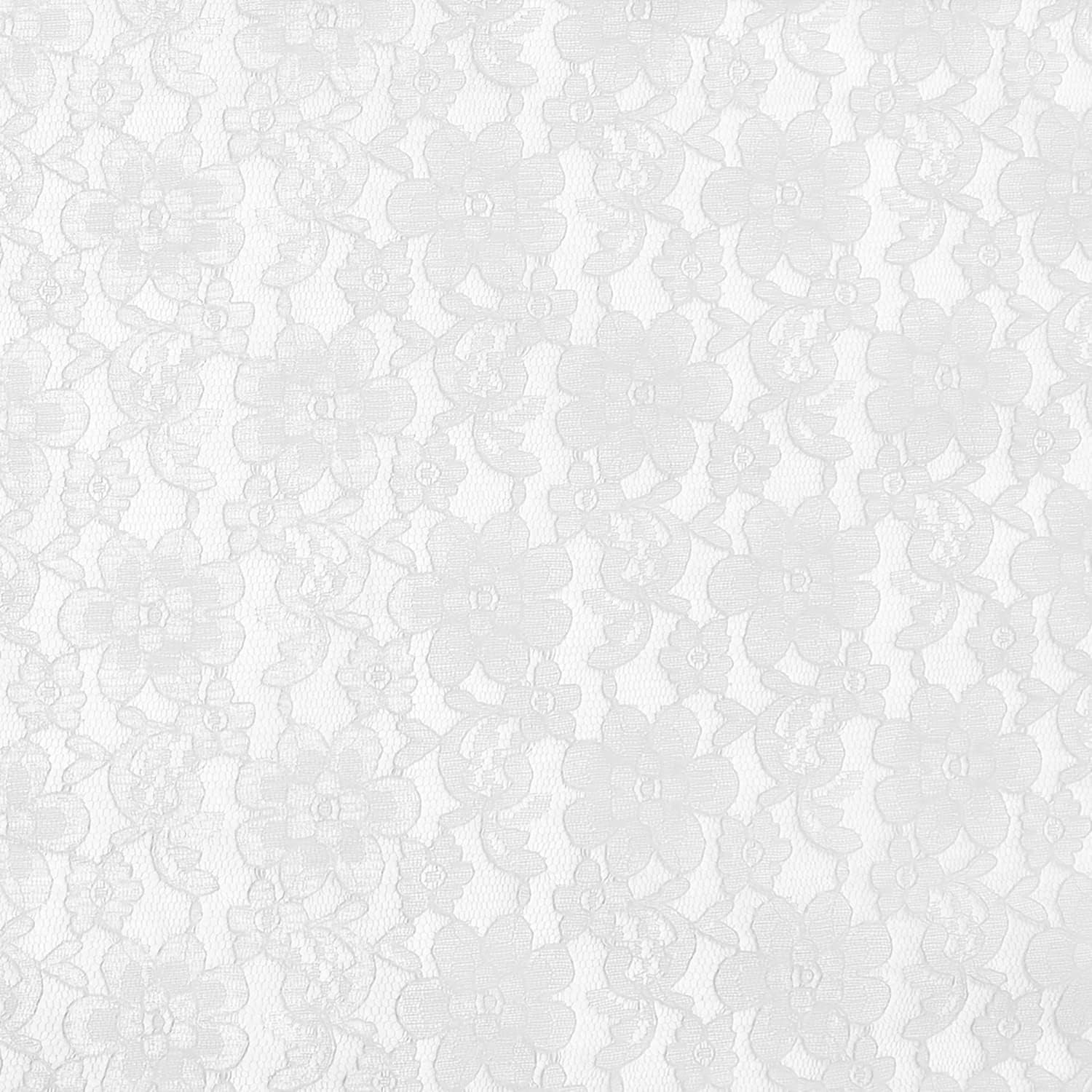Sheer Floral Lace Fabric by The Yard 58 Inch Wide/Light Weight Fabric/Craft & Sewing Material (5 Yards, White)